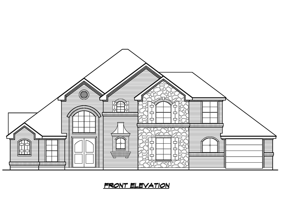 Home Plan Front Elevation of this 4-Bedroom,3035 Sq Ft Plan -195-1148