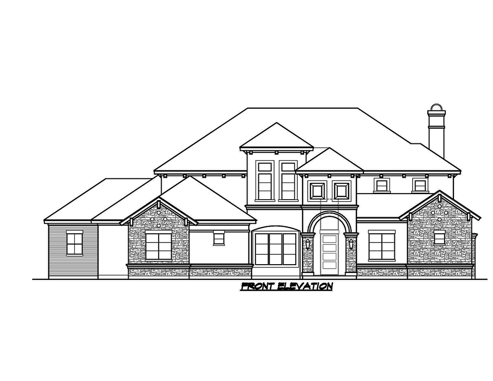 Home Plan Front Elevation of this 4-Bedroom,3560 Sq Ft Plan -195-1149