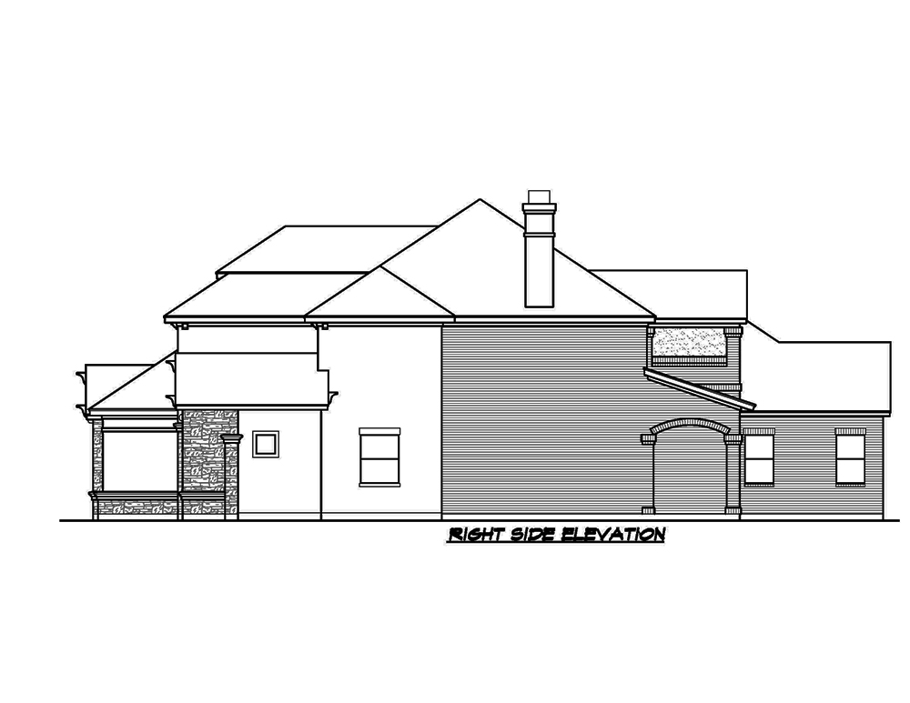 Home Plan Right Elevation of this 4-Bedroom,3560 Sq Ft Plan -195-1149