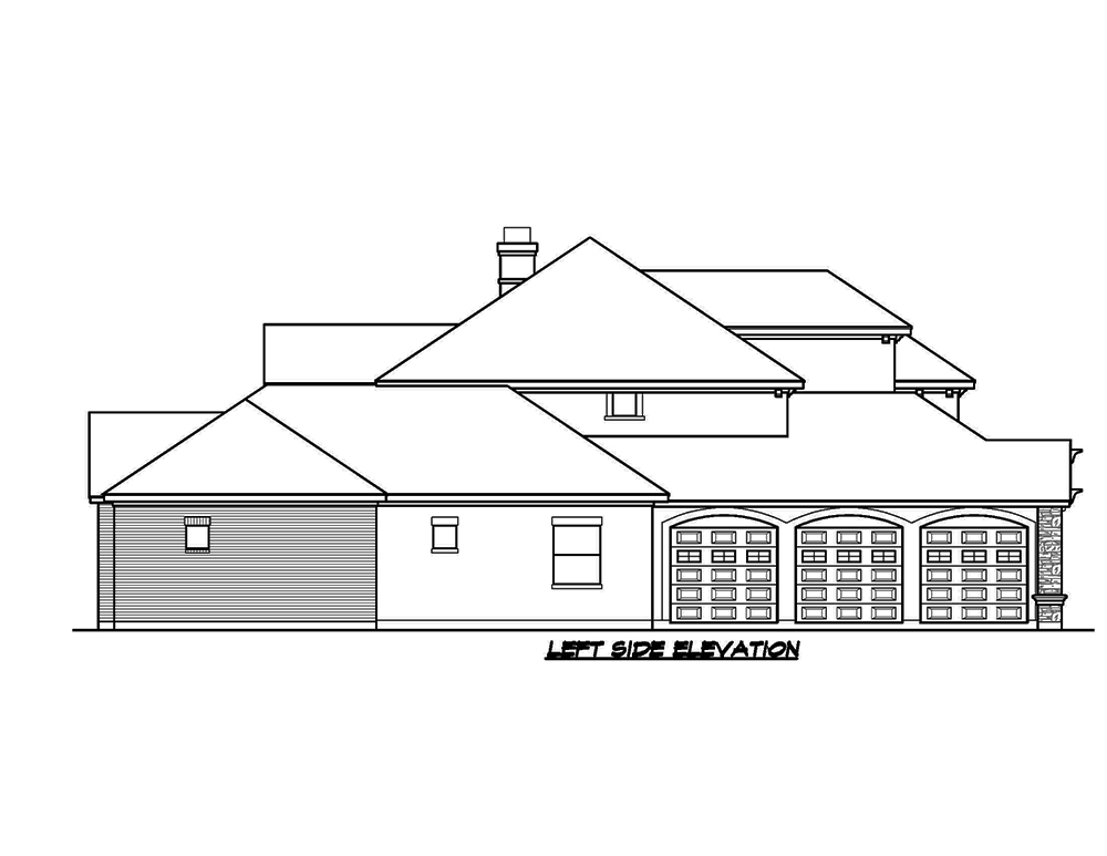 Home Plan Left Elevation of this 4-Bedroom,3560 Sq Ft Plan -195-1149