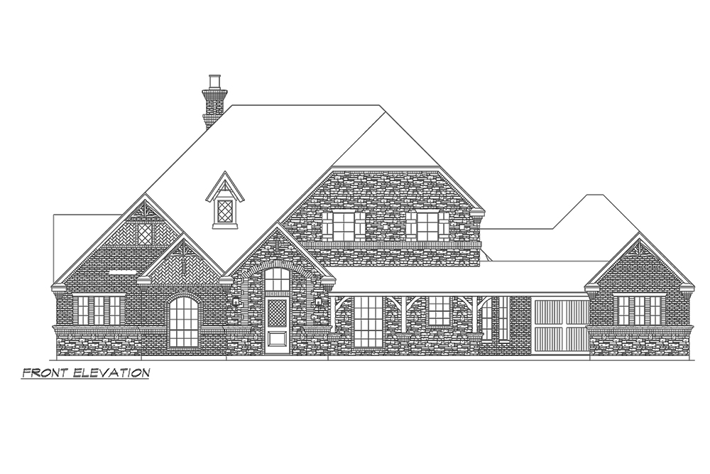 Home Plan Front Elevation of this 4-Bedroom,3573 Sq Ft Plan -195-1151