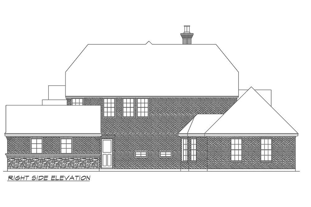 Home Plan Right Elevation of this 4-Bedroom,3573 Sq Ft Plan -195-1151