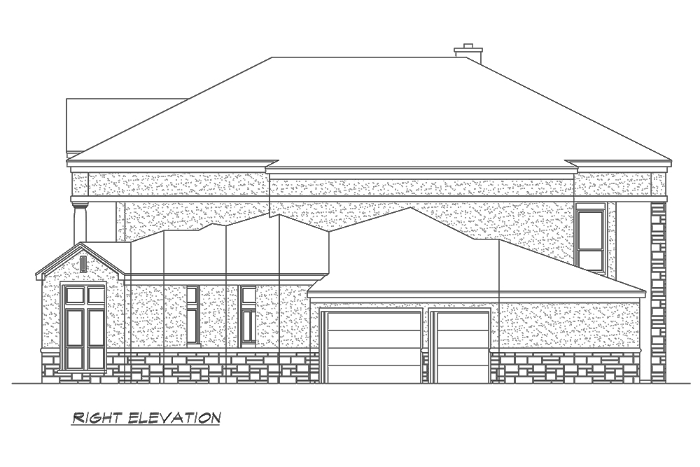 Home Plan Right Elevation of this 4-Bedroom,4873 Sq Ft Plan -195-1152