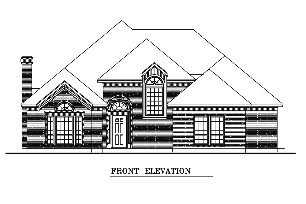 Home Plan Front Elevation of this 3-Bedroom,1861 Sq Ft Plan -195-1154