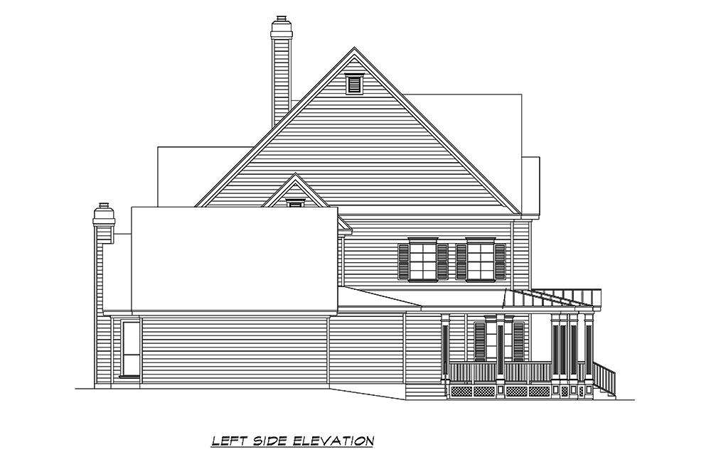 Home Plan Left Elevation of this 3-Bedroom,3415 Sq Ft Plan -195-1156
