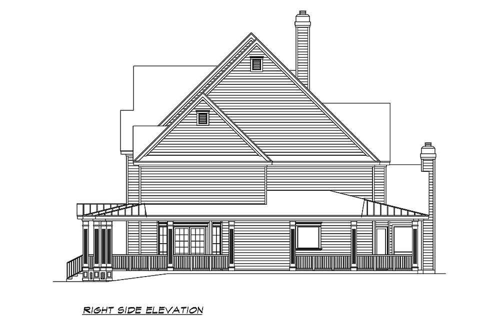 Home Plan Right Elevation of this 3-Bedroom,3415 Sq Ft Plan -195-1156