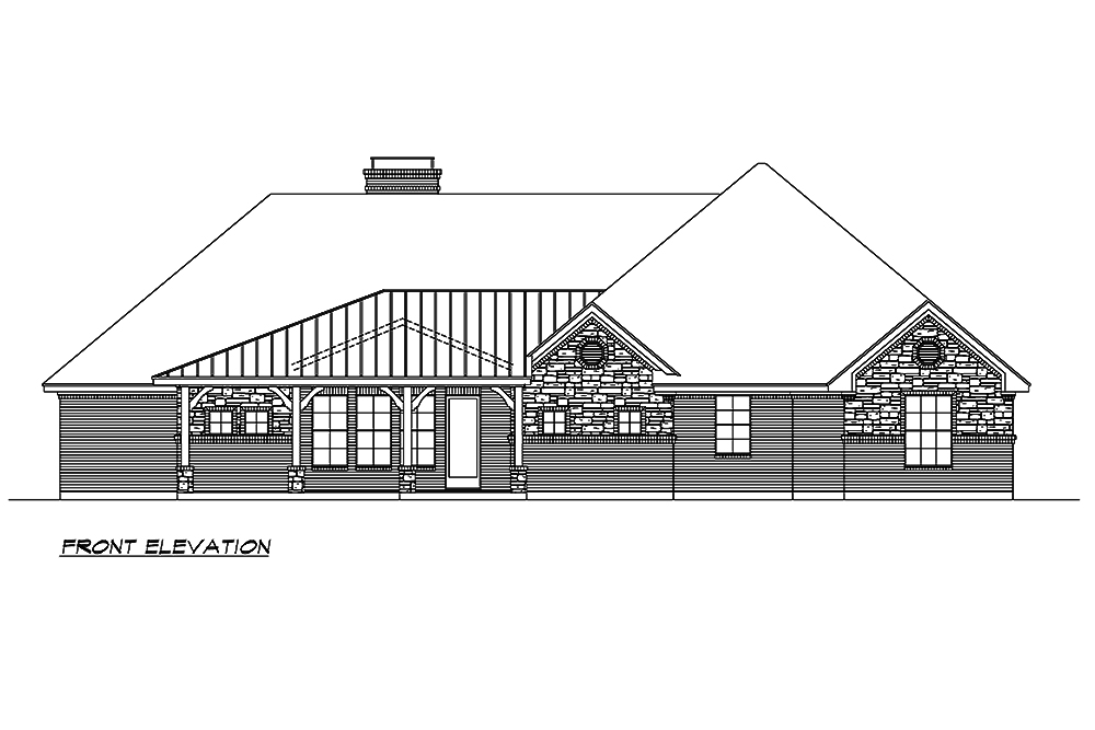Home Plan Front Elevation of this 3-Bedroom,2415 Sq Ft Plan -195-1157