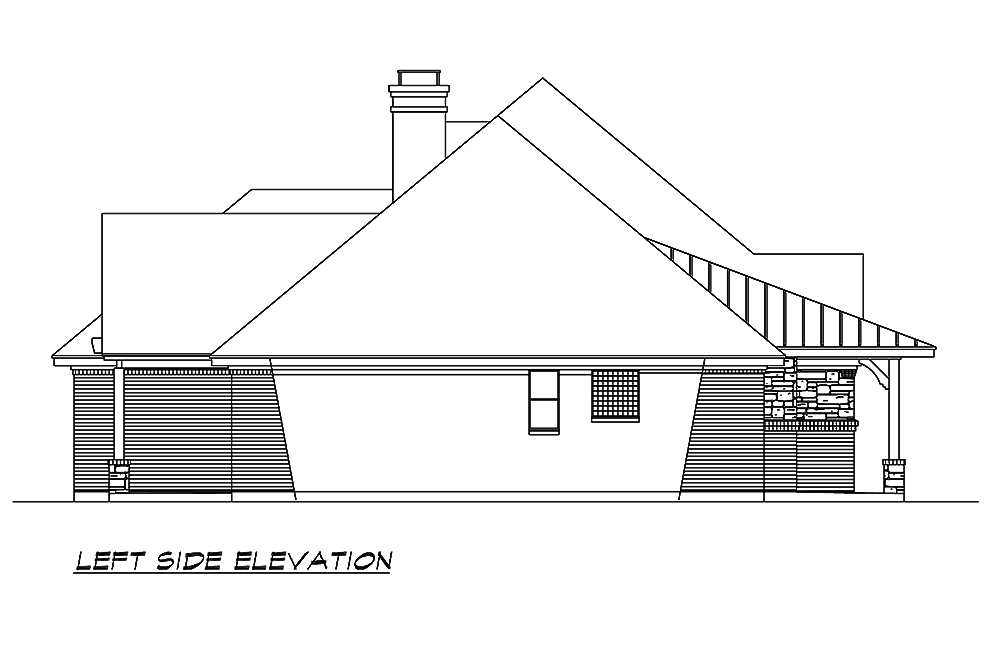 Home Plan Left Elevation of this 3-Bedroom,2415 Sq Ft Plan -195-1157