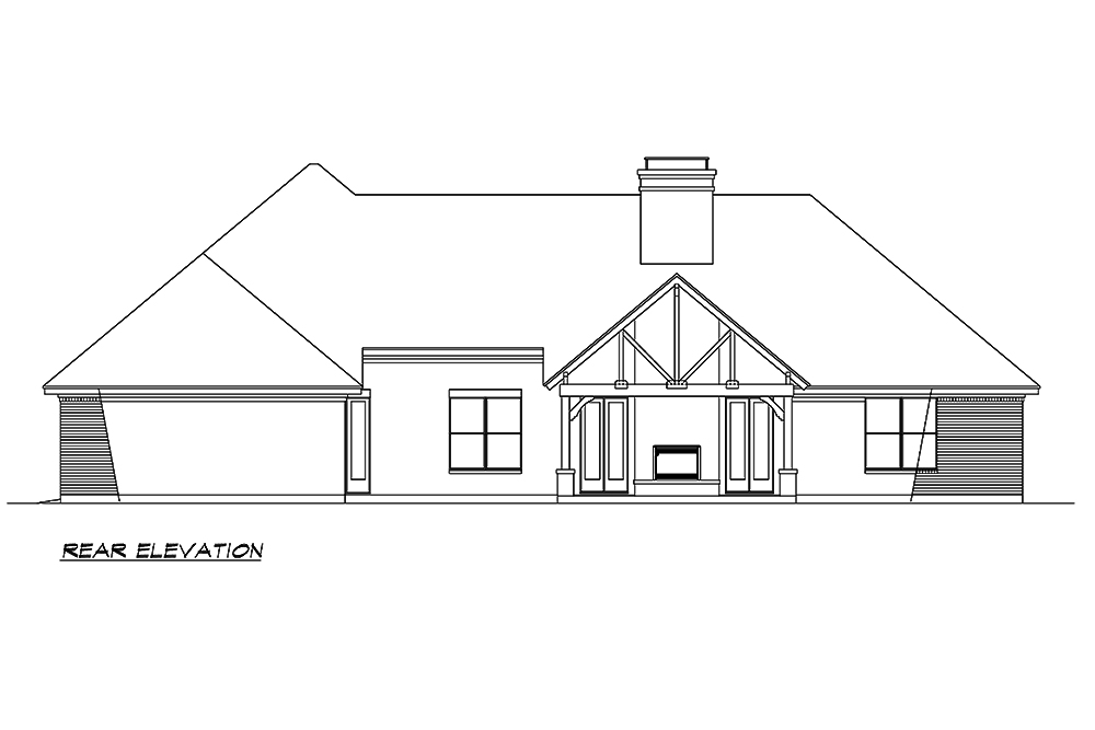 Home Plan Rear Elevation of this 3-Bedroom,2415 Sq Ft Plan -195-1157