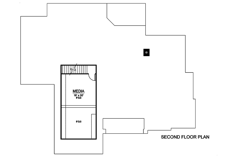 Floor Plan Second Story of Craftsman Plan #195-1158