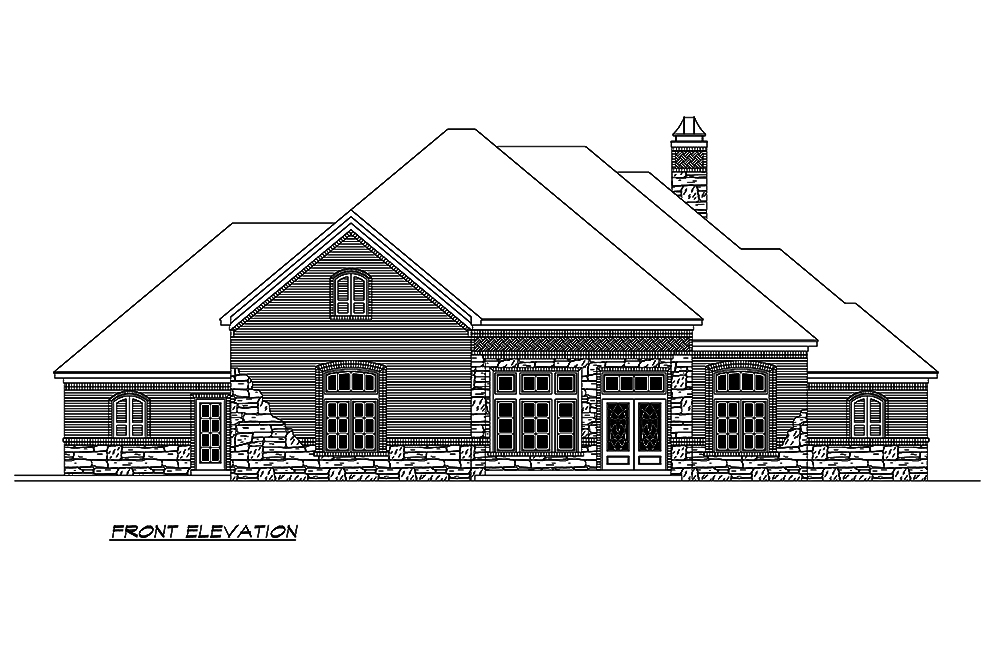 Home Plan Front Elevation of this 3-Bedroom,3773 Sq Ft Plan -195-1158