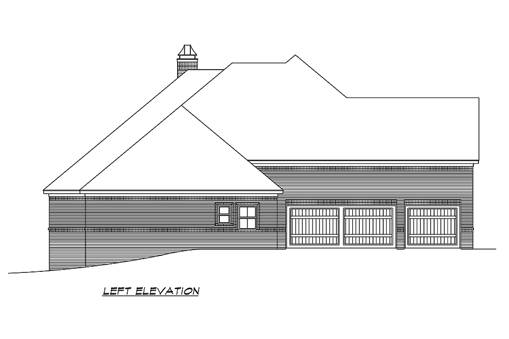 Home Plan Left Elevation of this 3-Bedroom,3773 Sq Ft Plan -195-1158