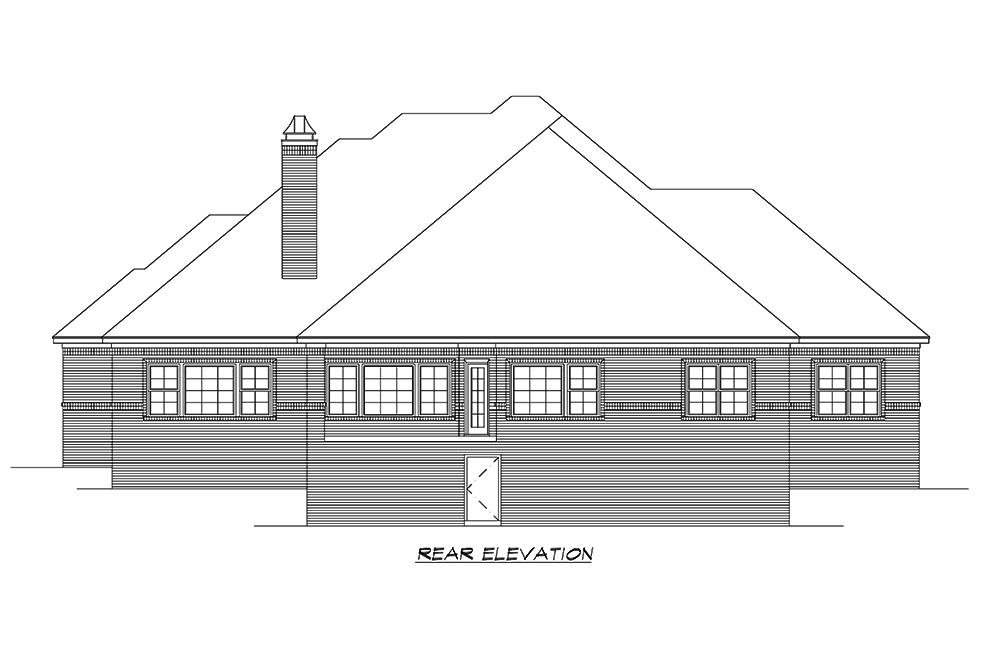 Home Plan Rear Elevation of this 3-Bedroom,3773 Sq Ft Plan -195-1158