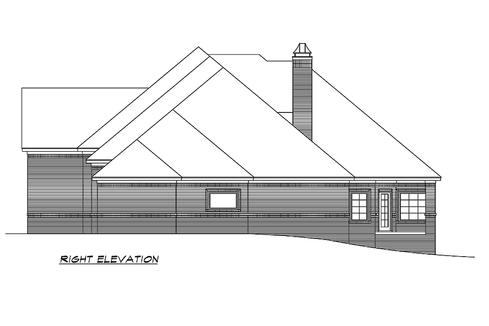 Home Plan Right Elevation of this 3-Bedroom,3773 Sq Ft Plan -195-1158
