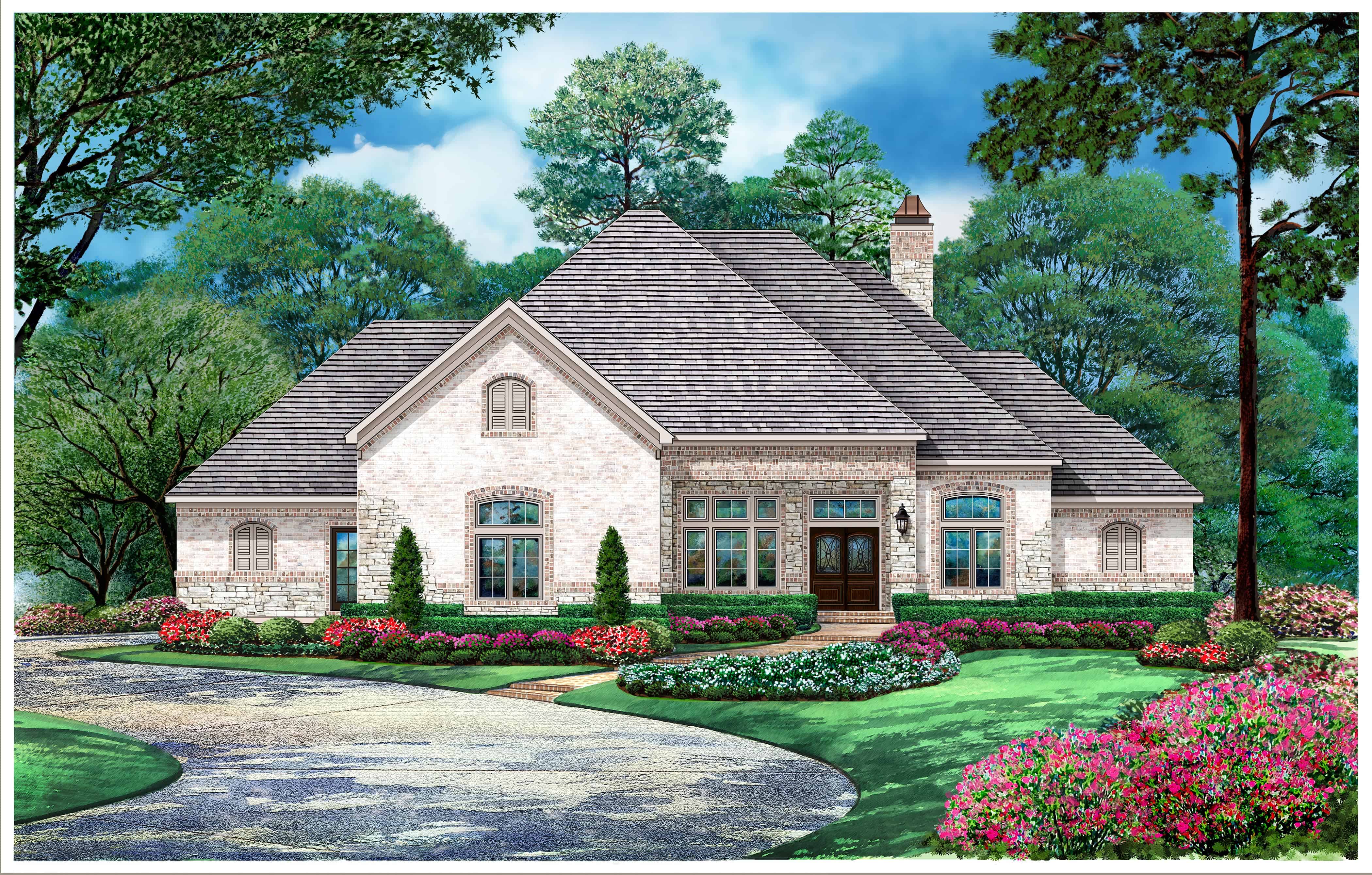 Front View of this 3-Bedroom, 3773 Sq Ft Plan - 195-1158