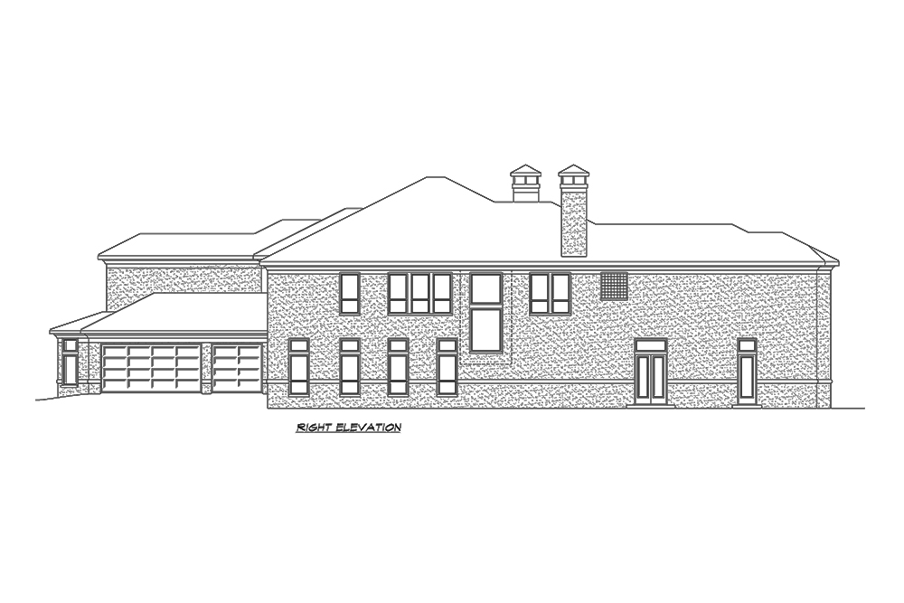 Home Plan Right Elevation of this 5-Bedroom,7575 Sq Ft Plan -195-1159