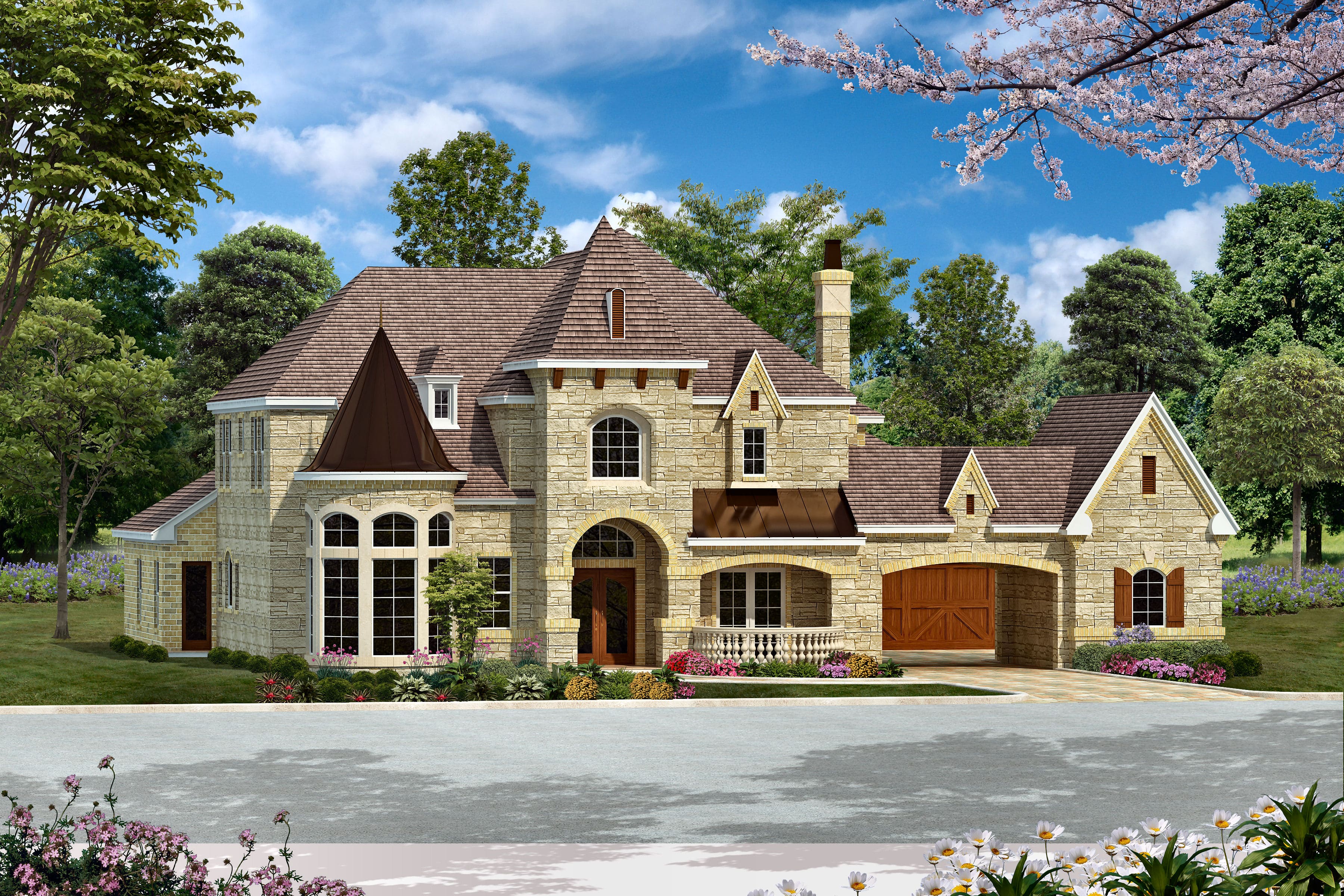 Front View of this 5-Bedroom, 6065 Sq Ft Plan - 195-1161