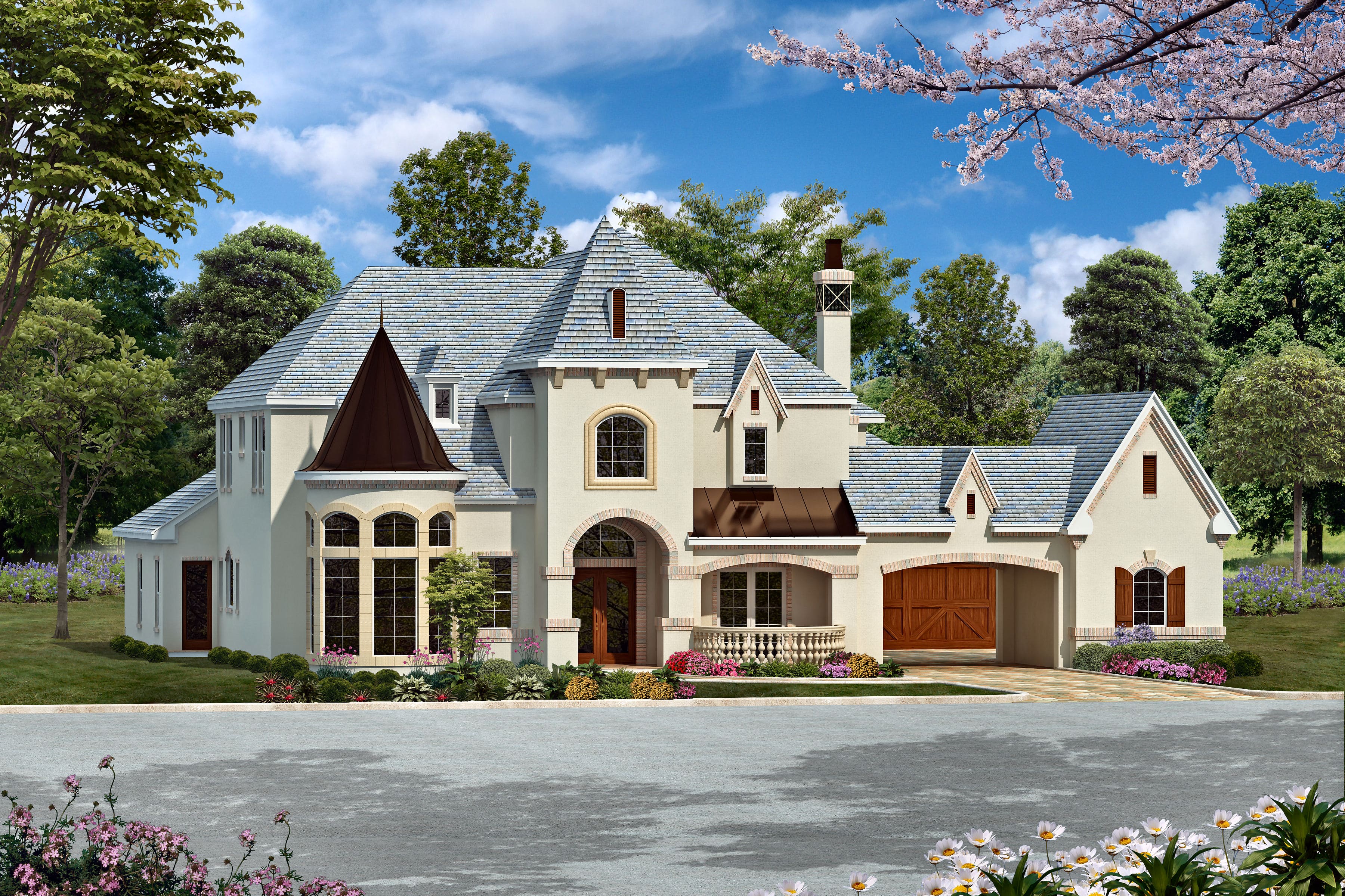 Front View of this 5-Bedroom, 6065 Sq Ft Plan - 195-1161