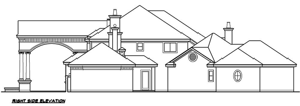 Home Plan Right Elevation of this 5-Bedroom,6969 Sq Ft Plan -195-1167