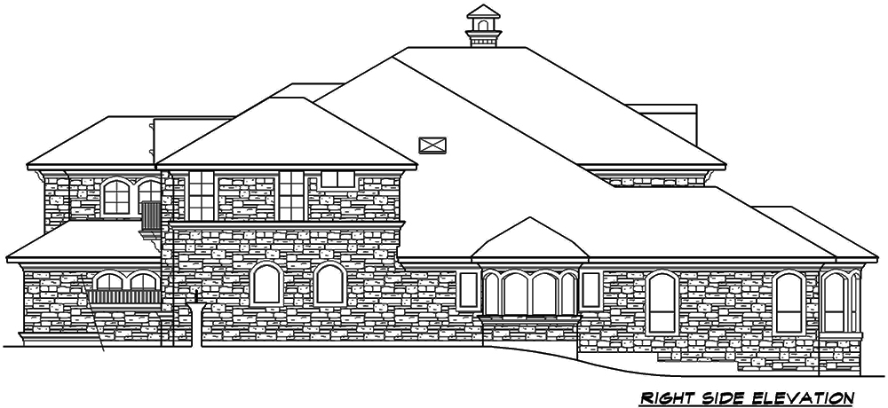 Home Plan Right Elevation of this 4-Bedroom,6903 Sq Ft Plan -195-1168