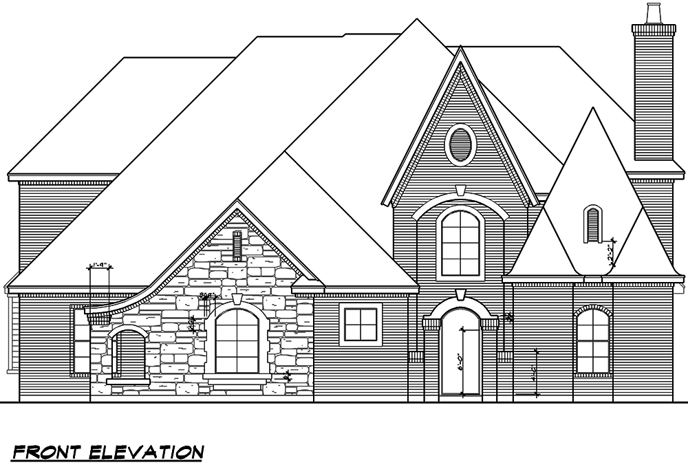 Home Plan Front Elevation of this 3-Bedroom,3965 Sq Ft Plan -195-1175