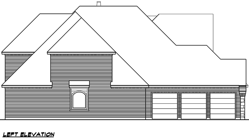 Home Plan Left Elevation of this 3-Bedroom,3965 Sq Ft Plan -195-1175