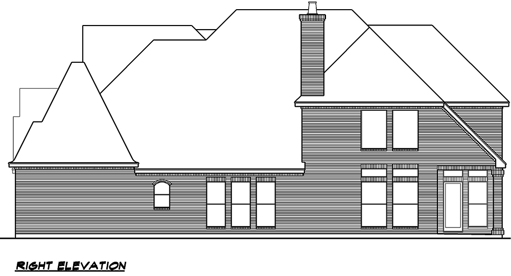 Home Plan Right Elevation of this 3-Bedroom,3965 Sq Ft Plan -195-1175