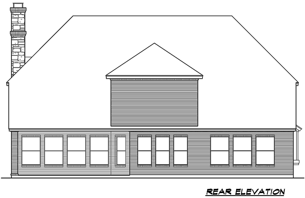 Home Plan Rear Elevation of this 5-Bedroom,5293 Sq Ft Plan -195-1177