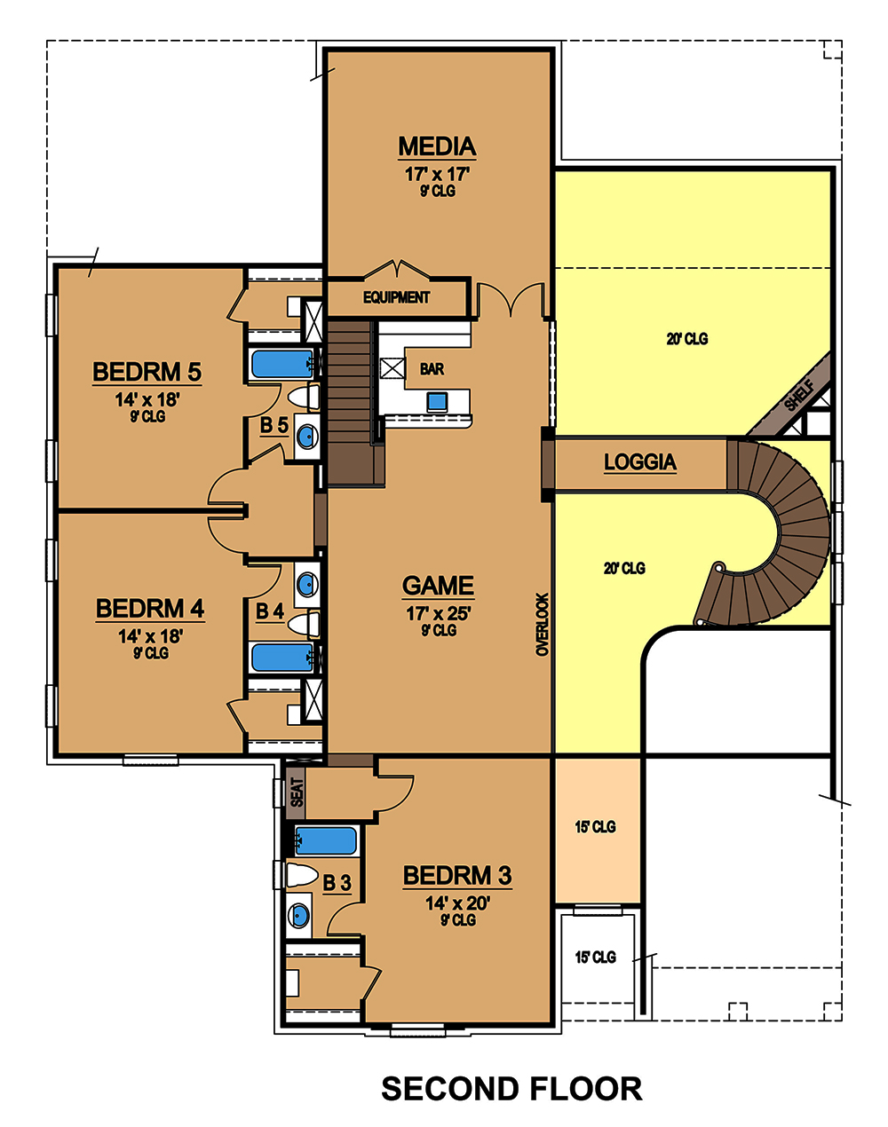 Floor Plan Second Story of Victorian Plan #195-1178