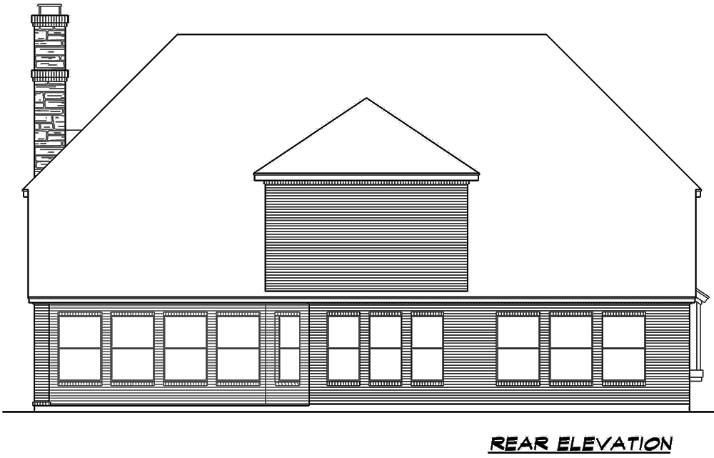 Home Plan Rear Elevation of this 5-Bedroom,3116 Sq Ft Plan -195-1178