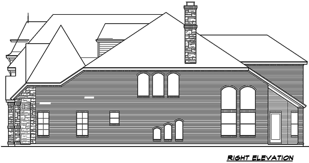 Home Plan Right Elevation of this 5-Bedroom,3116 Sq Ft Plan -195-1178