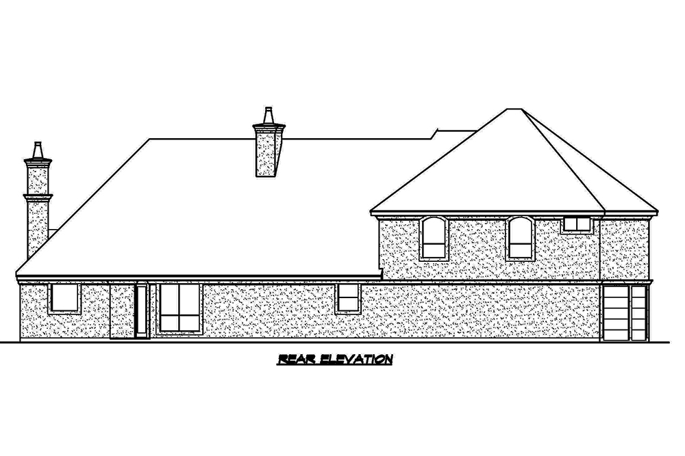 Home Plan Rear Elevation of this 3-Bedroom,4356 Sq Ft Plan -195-1181