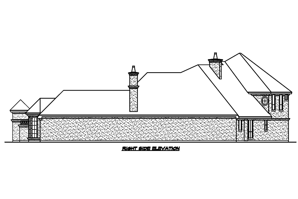 Home Plan Right Elevation of this 3-Bedroom,4356 Sq Ft Plan -195-1181
