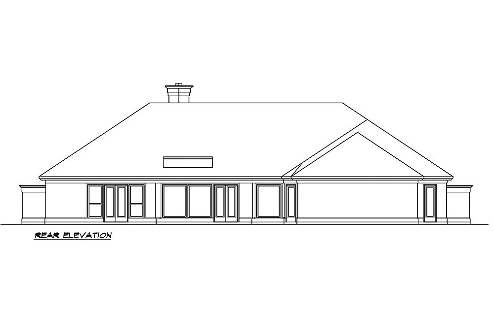Home Plan Rear Elevation of this 3-Bedroom,4085 Sq Ft Plan -195-1182