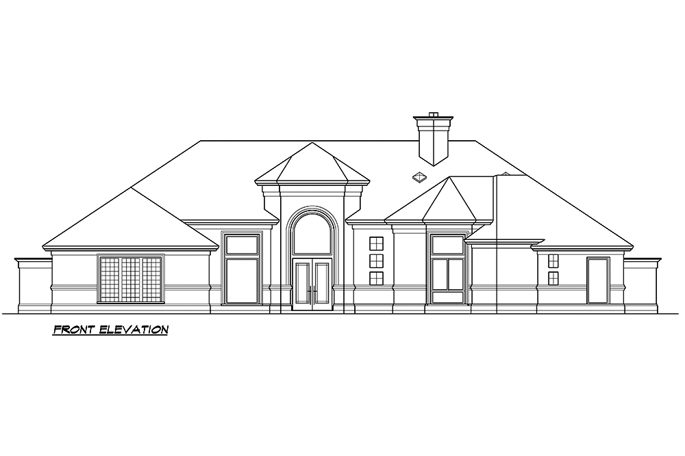 Home Plan Front Elevation of this 3-Bedroom,4085 Sq Ft Plan -195-1182
