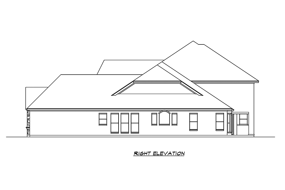 Home Plan Right Elevation of this 4-Bedroom,4198 Sq Ft Plan -195-1183