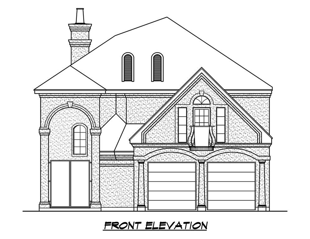 Home Plan Front Elevation of this 4-Bedroom,3924 Sq Ft Plan -195-1184