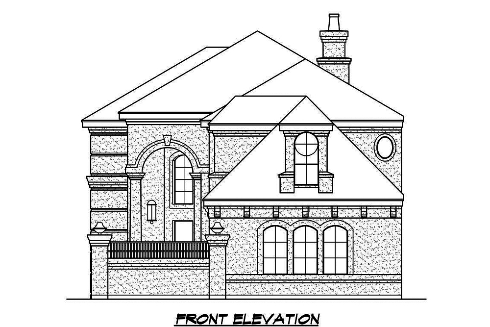 Home Plan Front Elevation of this 3-Bedroom,3979 Sq Ft Plan -195-1187