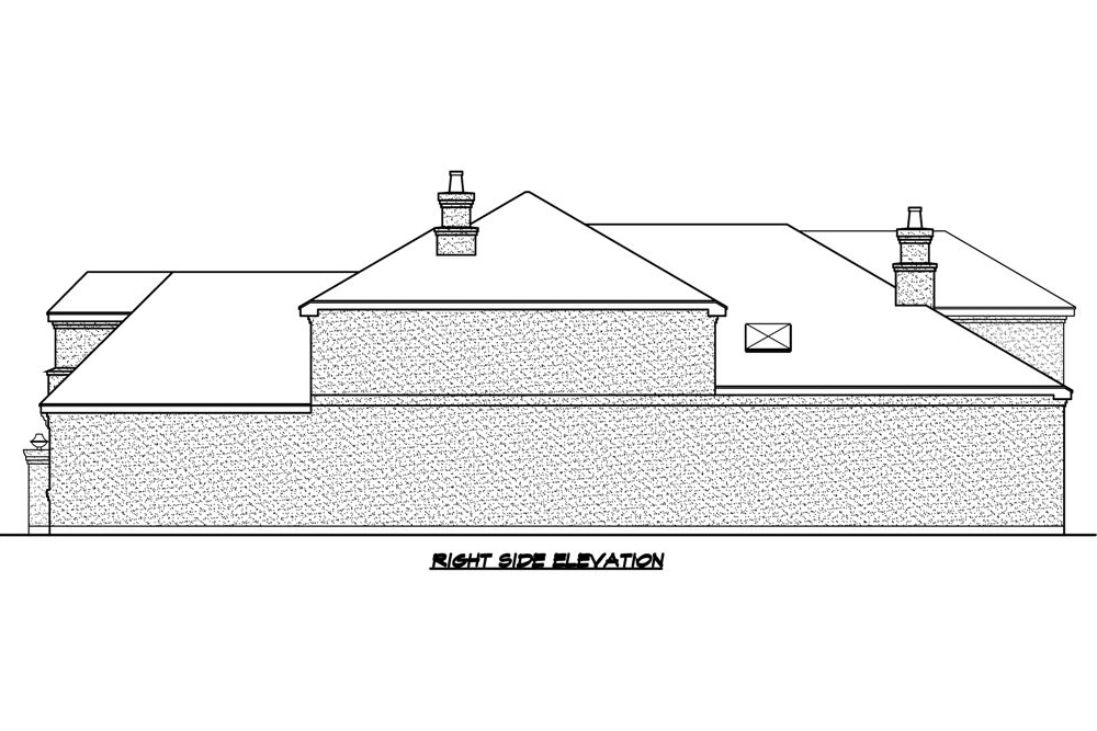 Home Plan Right Elevation of this 3-Bedroom,3979 Sq Ft Plan -195-1187