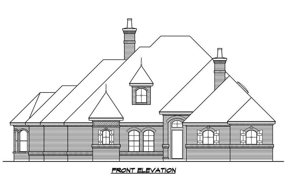 Home Plan Front Elevation of this 3-Bedroom,3055 Sq Ft Plan -195-1188
