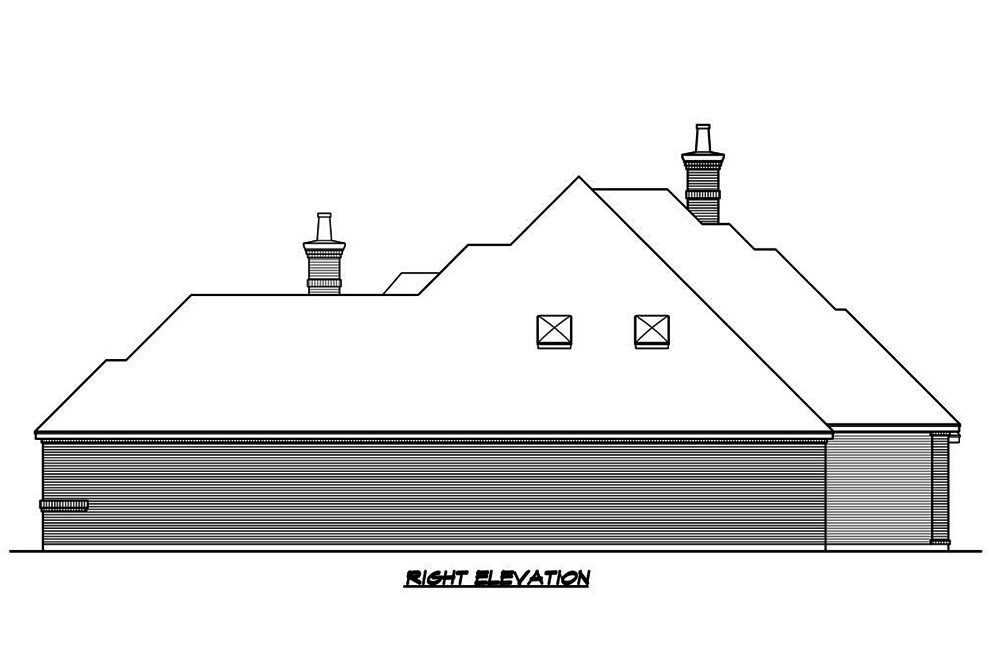 Home Plan Right Elevation of this 3-Bedroom,3055 Sq Ft Plan -195-1188