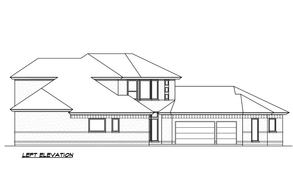 Home Plan Left Elevation of this 3-Bedroom,3240 Sq Ft Plan -195-1189