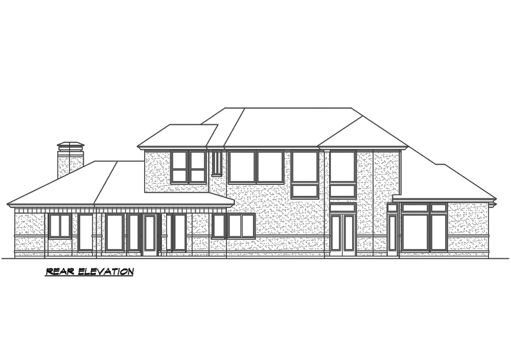 Home Plan Rear Elevation of this 3-Bedroom,3240 Sq Ft Plan -195-1189