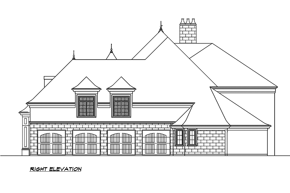 Home Plan Right Elevation of this 5-Bedroom,8468 Sq Ft Plan -195-1190