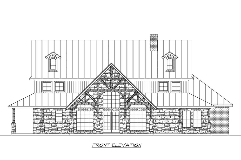 Home Plan Front Elevation of this 4-Bedroom,3123 Sq Ft Plan -195-1191
