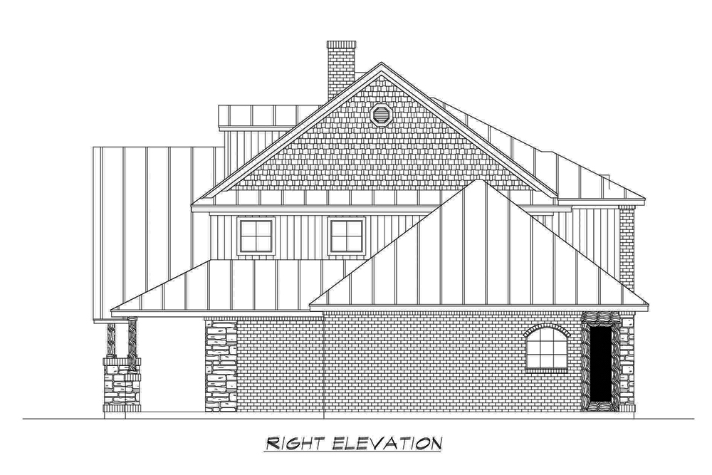 Home Plan Right Elevation of this 4-Bedroom,3123 Sq Ft Plan -195-1191