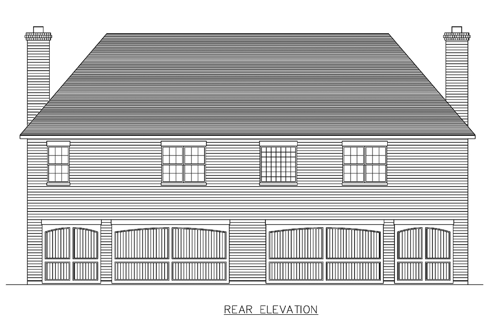 Home Plan Rear Elevation of this 8-Bedroom,7416 Sq Ft Plan -195-1193