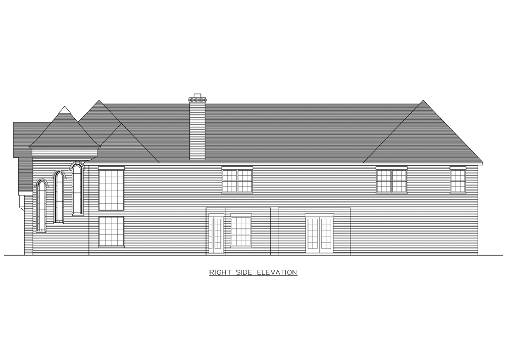 Home Plan Right Elevation of this 8-Bedroom,7416 Sq Ft Plan -195-1193