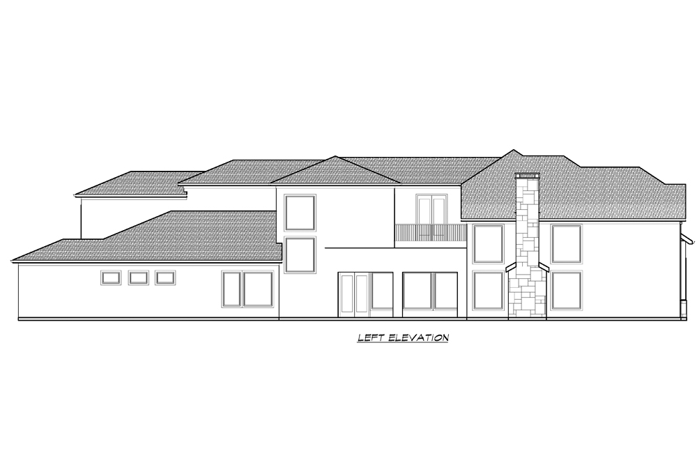 Home Plan Left Elevation of this 2-Bedroom,4681 Sq Ft Plan -195-1194