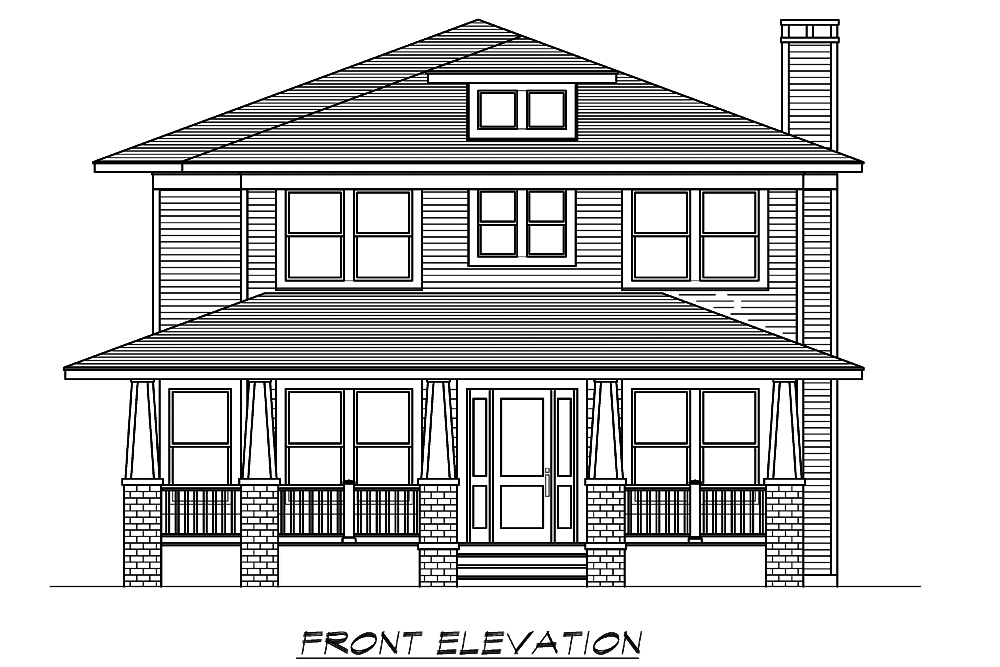 Home Plan Front Elevation of this 4-Bedroom,3245 Sq Ft Plan -195-1195
